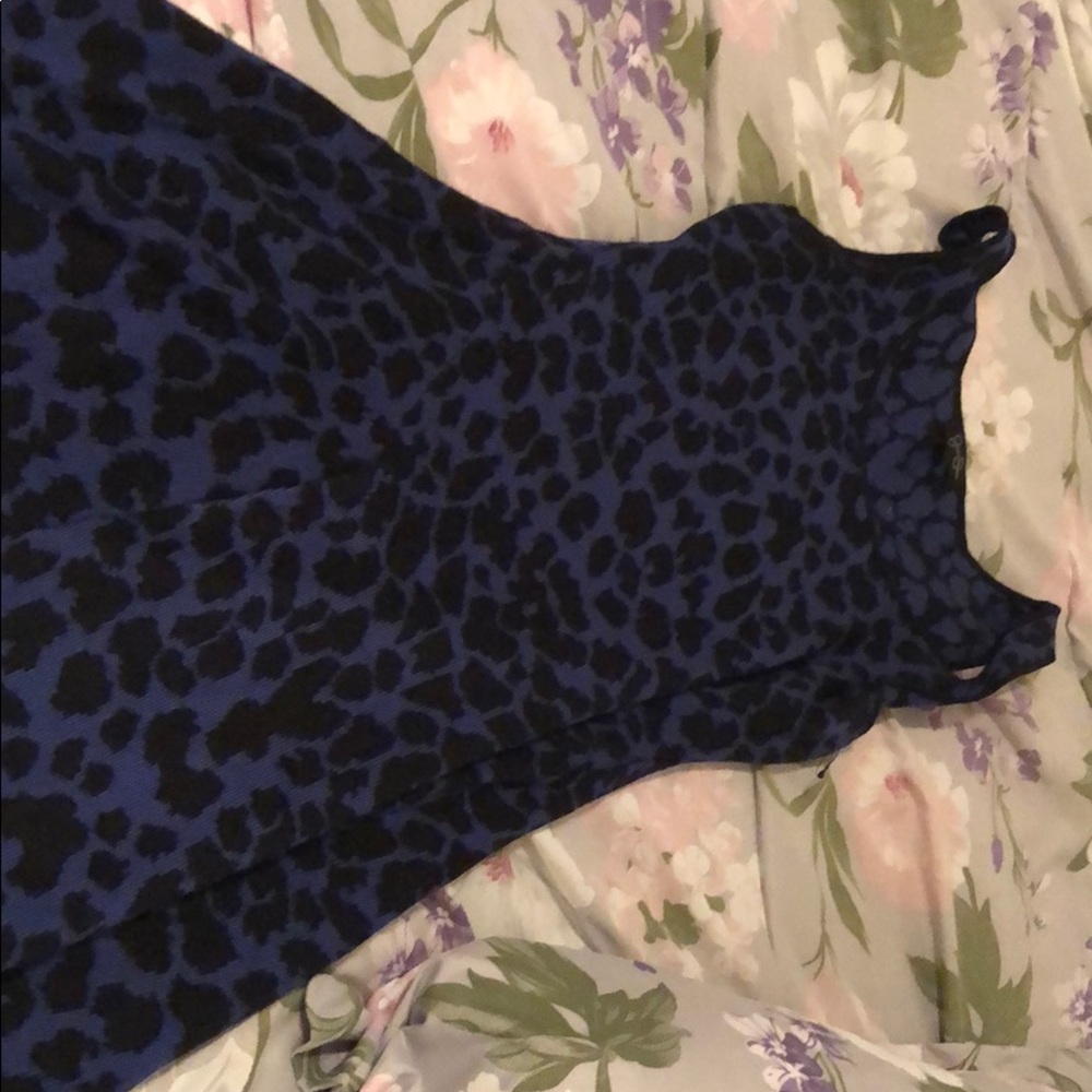 Blue and black print